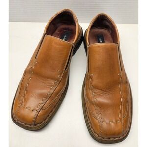 Men's Alfani "Elmer" Brown Genuine Leather Slip On Loafers Size 7 M